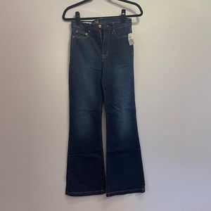 High Rise '70s Flare Jeans with Washwell - dark blue
